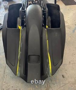 09-23 Harley Davidson 7 Stretched Dual 10 Audio Drop Rail Saddlebag bagger Kit