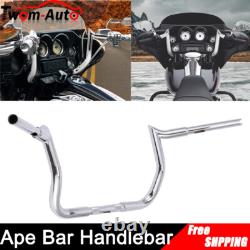 10 Rise Meathook Bagger Ape Handlebar for Harley Street Glide FLH FLHX FLHT 86+