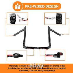 14 Pre-Wired Meathook Monkey Bagger Bar Handlebar For Harley Touring 2014-2023