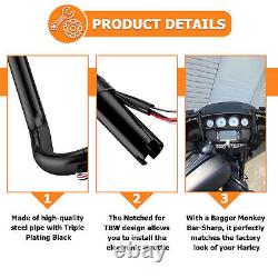 14 Pre-Wired Meathook Monkey Bagger Bar Handlebar For Harley Touring 2014-2023
