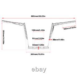 14 inch Rise Motorcycle Horn Ape Hanger Handlebar For Harley Road Glide FLTRX