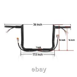 16 Bagger Prewired Handlebar for Harley 96-06 Street Glide Electra Glide Black