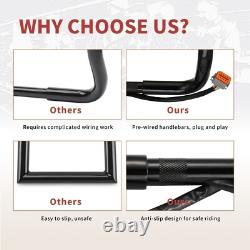 16 Bagger Prewired Handlebar for Harley 96-06 Street Glide Electra Glide Black