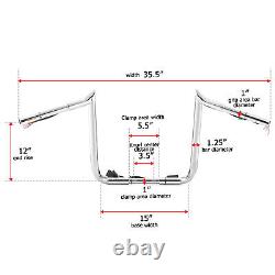 1-1/4 Pre-Wired 12 14 Rise Bagger Handlebar for 2008-2013 Harley Street Glide