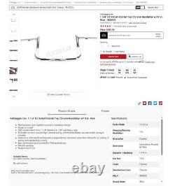2007 Harley Touring Handlebar FATBAGGERS EZ INSTALL CHROME 12 TALL 1-1/4 THICK