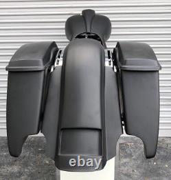 2014-18 Touring Harley Davidson 4.5 Stretched Saddlebags & Rear Fender Baggers