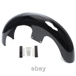 21Wheel Wrap Front Fender Fit For Harley Touring Road Glibe Bagger Vivid Black