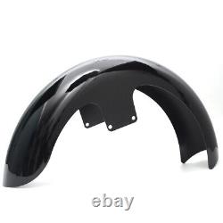 21Wheel Wrap Front Fender Fit For Harley Touring Road Glibe Bagger Vivid Black