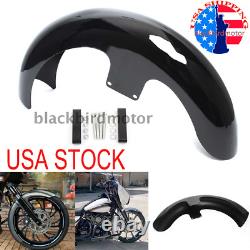 21Wheel Wrap Front Fender Fit For Harley Touring Road Glibe Bagger Vivid Black