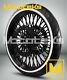 21X3.5 52 Fat Spoke Wheel Black for Harley Touring Bagger 84-07 with Tire Rotors
