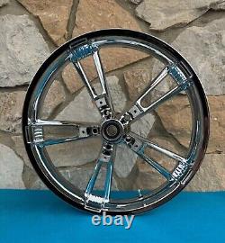 21 21x3.5 Enforcer Wheel Chrome Harley Touring Bagger Front 08-up