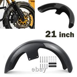 21''Carbon Fiber Front Fender Muadguard For Harley Touring Electra Glide Baggers