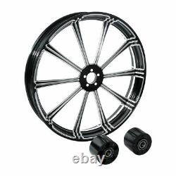 23 x 3.5 CNC BLK Front Wheel Rim Dual Disc For Bagger Harley Touring 2008-2020