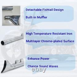33 Fishtail Slip on Muffler Exhaust Pipes for Harley Touring Bagger Glide 95-16