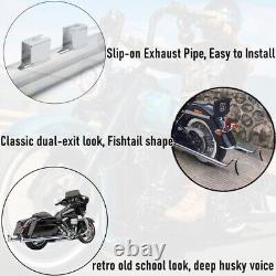33 Fishtail Slip on Muffler Exhaust Pipes for Harley Touring Bagger Glide 95-16