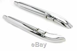 3 Chrome Slip-On Turn Out Mufflers Set Exhaust 1995-2016 Harley Touring Bagger