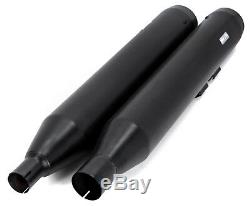 4.5 Black Snub Nose Slip-On Mufflers Exhaust Pipes 17-20 Harley Touring Bagger