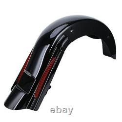 4 Bagger Rear Stretched Extended Fender With LED Light For Harley Touring 93-08