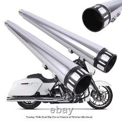 4 Chrome Slip On Muffler Exhaust Pipe for Harley Touring 1995-2016 Street Glide