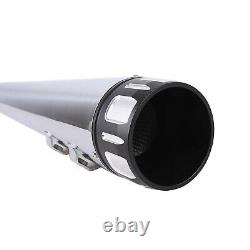 4 Chrome Slip On Muffler Exhaust Pipe for Harley Touring 1995-2016 Street Glide