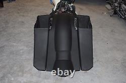 6 Down 9 Back Streched Saddlebags And Rear Fender For Touring Bikes19 97-2008