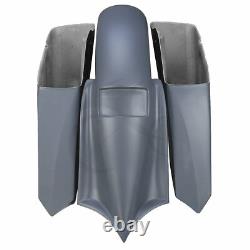 6 Stretched Extended Saddlebags No Cut Out & Fender For Harley Touring Baggers