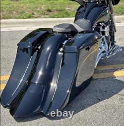 8 Stretched Saddlebag Fit For Harley Electra Street Road Glide Baggers 2009-Up