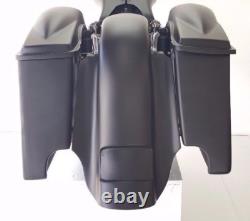 97-07 Harley Davidson Flh Bagger Kit saddlebags 6.5 Lids fender Chin Spoiler