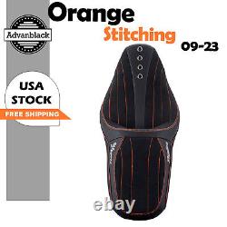 Advanblack SIK Baggers Orange Stitching Seat Fits 2009-2023 Harley Touring