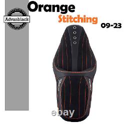 Advanblack SIK Baggers Orange Stitching Seat Fits 2009-2023 Harley Touring