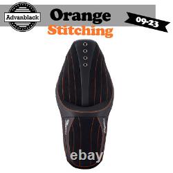 Advanblack SIK Baggers Orange Stitching Seat For 2009-2023 Harley Touring