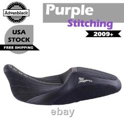 Advanblack SIK Baggers Purple Stitching Seat For 2009-2023 Harley Touring