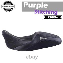 Advanblack SIK Baggers Purple Stitching Seat For 2009-2023 Harley Touring