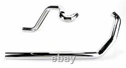 Bassani Chrome Bagger True Duals Exhaust Head Pipes Headers 95-08 Harley Touring