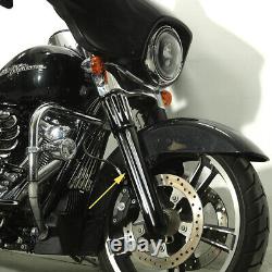 Black CNC Hollow Cut Fork Legs For Harley Davidson FLT Touring Bagger 2014-2023