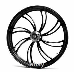 Black Vortex 23 3.5 Billet Front Wheel Rim Harley Touring Bagger Dual Disc