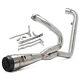 Brushed 2 Into 1 Shorty Exhaust Pipe For Harley Touring Road Glide King 2017-20
