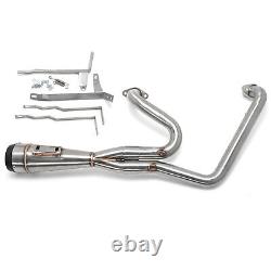 Brushed 2 Into 1 Shorty Exhaust Pipe For Harley Touring Road Glide King 2017-20