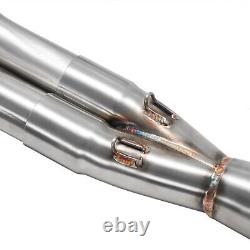 Brushed 2 Into 1 Shorty Exhaust Pipe For Harley Touring Road Glide King 2017-20