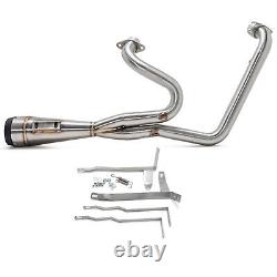Brushed 2 Into 1 Shorty Exhaust Pipe For Harley Touring Road Glide King 2017-20