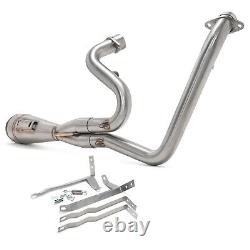 Brushed 2 Into 1 Shorty Exhaust Pipe For Harley Touring Road Glide King 2017-20