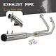 Brushed 2 into 1 Full Length Exhaust Pipe for Harley Touring Bagger Glide 95-16