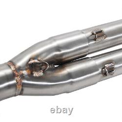Brushed 2 into 1 Full Length Exhaust Pipe for Harley Touring Bagger Glide 95-16