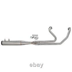 Brushed 2 into 1 Full Length Exhaust Pipe for Harley Touring Bagger Glide 95-16
