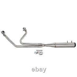 Brushed 2 into 1 Full Length Exhaust Pipe for Harley Touring Bagger Glide 95-16