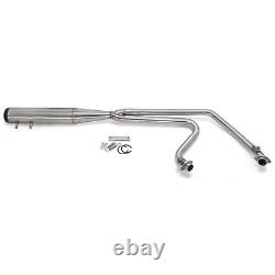 Brushed 2 into 1 Full Length Exhaust Pipe for Harley Touring Bagger Glide 95-16
