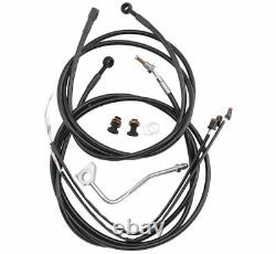 Burly Extended Cable Brake Line Kit 15 Bagger Bars for 00-06 Harley Davidson FL