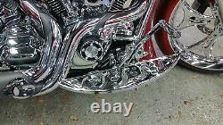 CHROME BILLET DEEP CUT FLOORBOARDS 80-16 Harley Bagger & FL Softail, FLT, FLH