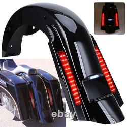 CVO Stretched Rear Fender System with LED Lights For Harley Touring Bagger 93-08