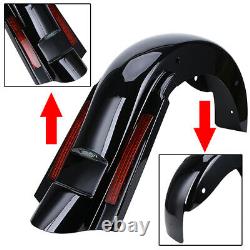 CVO Stretched Rear Fender System with LED Lights For Harley Touring Bagger 93-2008